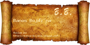 Banos Bojána névjegykártya